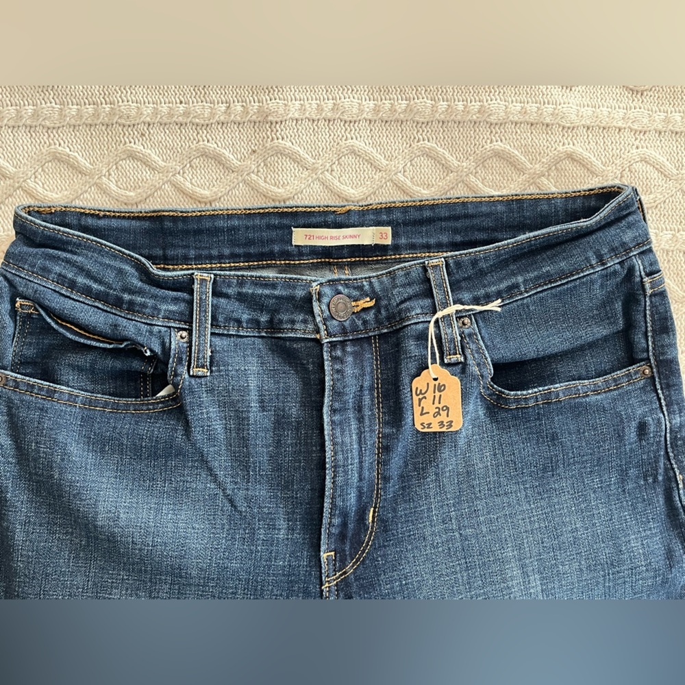 Levi's Dark Blue 721 High Rise Women's Skinny Jeans Size 33X29 - Picture 14 of 14